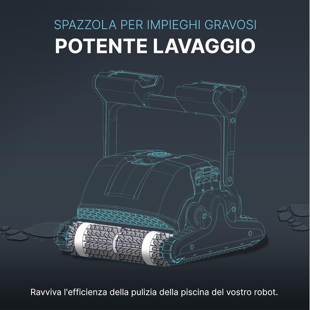 Rullo Spazzole Termofuse in PVC Corte Grigio + Pulegge + 2 Anelli Wonder Robot Maytronics Dolphin Pro X1 / Kaptur 400 - 500 / Maximus X70 - X90 / Supreme M5 - M400 - M500 / Explorer Plus / Zefiro SF50 - SF60 / F50 - F60 / PS 50 - PS 60 / 99955340-ASSY