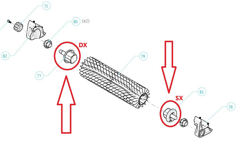 Adattatore Cieco Destro / Sinistro Spazzola Anteriore Attiva Robot Piscina Maytronics Dolphin Poolstyle 30 – 35 – 35i – 40 – 50 - 60 / E 30 – E 35 – E 35I – E 40 – E 50 – E 60 / Zenit 55 - 60 - 70 / M 550 – M 600 – M 700 / 9983118 – 9983119