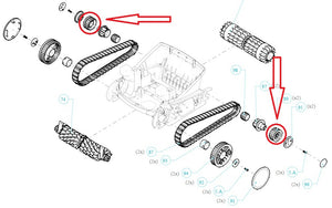 Ingranaggio Spazzola Posteriore Robot Piscina Maytronics Dolphin E 30 - E 35 - E 40 - E 50 - E 60 / Z1b - Z2c - Z3i / Poolstyle 30 – 35 – 35i – 40 – 50 – 60 / Zenit 55 – 60 – 70 / M 550 - M 600 – M 700 / 9983112