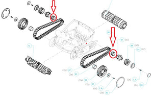 Boccola Spazzola Posteriore Robot Piscina Maytronics Dolphin E 30 - E 35 - E 40 - E 50 - E 60 / Z1b - Z2c - Z3i / Poolstyle 30 – 35 – 35i – 40 – 50 – 60 / Zenit 55 – 60 – 70 / M 550 - M 600 – M 700 / 9983115