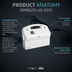 Trasformatore di Alimentazione Alimentatore Basic Robot Piscina Maytronics Dolphin Diagnostic 2001 - 3001 / Thunder 10 - 20 / Zefiro SF 40 – SF 50 / F 40 – F 50 / X Force 10 – 20 / Cosmos 20 / Swift / PS 40 – 50 / Thunder 10 – 20 / 9995670-ASSY