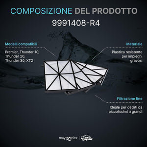 4 Cartucce Filtro Gradazione Grossolana 100 Micron per Robot Piscina Maytronics Dolphin Master M4 - M5 / Apogon CC / Wave30 / Thunder 10 - 20 & 30 - 9991408-ASSY