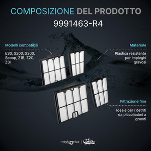 4 Cartucce Filtro Gradazione Grande 100 Micron Robot Piscina Maytronics Dolphin Poolstyle 30 – 35 – 35i – 40 – 50 - 60 / E 30 – E 35 – E 35I – E 40 – E 50 – E 60 / Z1b - Z2c - Z3i / S 200 - S 300 / Zenit 55 - 60 - 70 / M 550 – M 600 – M 700 / 9991463-ASSY