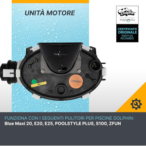 Box Motore con Centralina Originale Robot Piscina Maytronics Dolphin Poolstyle AG Plus - Advance / Run 20 / Mr 20 / SM 20 / SX 20 / Mini Kart / ZFun / S100 / SL 100 / E20 - E25 / Urus 100 / My Zefiro Plus / 9995386-EX