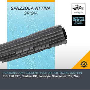 Spazzola PVC Anteriore Attiva Robot Piscina Maytronics Dolphin Serie E / S / Z / SX / Mr / SM / Run / SL / Super / Poolstyle / My Zefiro / Wolly / Busatta / Liberty / Mini Kart / 61300602-R1