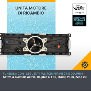 Box Motore con Centralina Robot Piscina Maytronics Dolphin Pro X1 / Wave 80 / Kaptur 400 - 500 / PS 50 – PS 60 / Explorer Plus / Maxi Kart / Zefiro SF 50 – SF 60 / M 400 – M 500 / Pulit E 70 – E 80 – E 90 / Zenit 20 - 30 / 9995382-ASSY - 99953054-EX