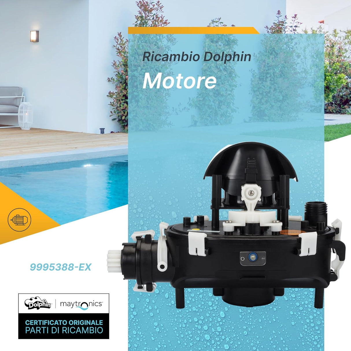 Box Motore con Centralina per Robot Piscina Maytronics Dolphin Poolstyle 40i - 50i / E40i - E50i / SM 40 / SX 40 / Mr 40 / Z3i / SL 300i / S 300 - S 300i / Wolly 40 / Blue Maxi 40 / 99953058-EX