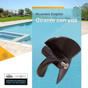 Ventola Elica Nera con Vite Robot Piscina Maytronics Dolphin Serie E / F / S / Z / SX / Mr / SM / Run / SL / Super / Poolstyle / My Zefiro Plus / Zefiro SF / SF / Oasis / Wolly / Busatta / Liberty / Mini Kart / Zenit / Supreme / 9995266