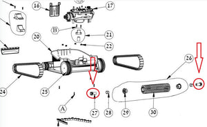 Ingranaggio Spazzola Attiva Anteriore Robot Piscina Maytronics Dolphin Poolstyle AG - Plus - Advance / SX 10 - 20 / Mr 10 - 20 / SM 10 - 20 / Mini Kart / E 10 – E 20 - E 25 / S 50 - S 100 / Run 10 - 20 / ZFun / Liberty 200 – 300 – 400 / 9983018-assy