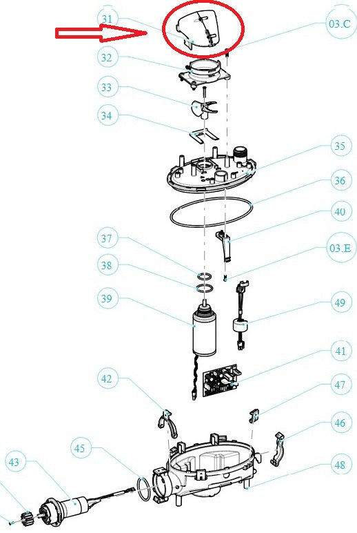 Convogliatore di Flusso per Robot Piscina Maytronics Dolphin Poolstyle AG - Plus - Advance / SX 10 - 20 / Mr 10 - 20 / SM 10 - 20 / Mini Kart / E 10 – E 20 - E 25 / S 50 - S 100 / ZFun / Liberty 200 – 300 – 400 / My Zefiro Plus / 9991742