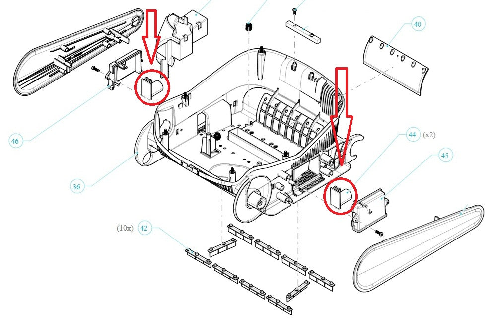 Contrappeso per ByPass Robot Piscina Maytronics Dolphin SX 30 – SX 40 / E30 - E35 - E40 - E50 - E60 / Z1b - Z2c - Z3i / S300 - S300i – S400 / Poolstyle 30 – 35 – 35i – 40 – 50 – 60 / Zenit 55 – 60 – 70 / M600 – M700 / 9991731-ASSY