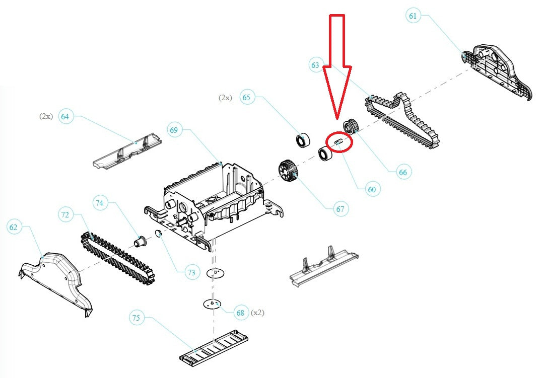 Adattatore Metallico Esagonale Puleggia Albero Motore Robot Piscina Maytronics Dolphin Serie Zenit / Supreme / M / Thunder / Master / X Force / Oasis / PS / Nautilus / Explorer / Urus / F / Zefiro SF / Cosmos / Diagnostic / Dynamic / 3865005