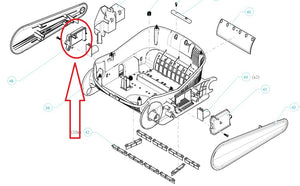 Coperchio Destro Contrappeso bypass per Robot Piscina Maytronics Dolphin E 30 - E 35 - E 40 - E 50 - E 60 / Z1b - Z2c - Z3i / Poolstyle 30 – 35 – 35i – 40 – 50 – 60 / Zenit 55 – 60 – 70 / M 550 - M 600 – M 700 / 9983169 - M96200071