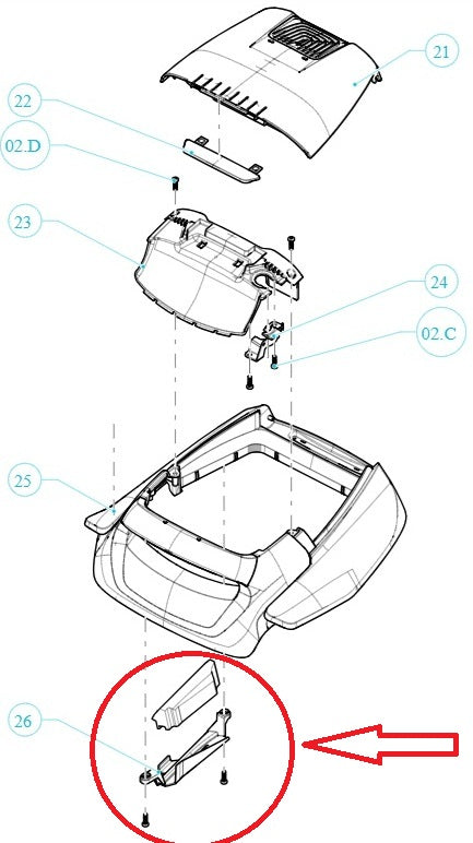 Alloggiamento con Galleggiante per Robot Piscina Maytronics Dolphin Poolstyle AG - Plus - Advance / SX 10 - 20 / SM 10 - 20 / Mini Kart / E 10 – E 20 - E 25 / S 50 - S 100 / ZFun / Liberty 200 – 300 – 400 / My Zefiro Plus / 9991747