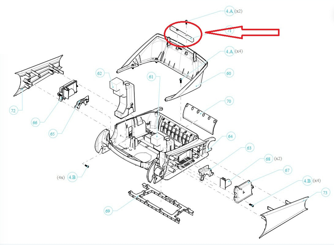 Peso Zavorra Posteriore per Robot Piscina Maytronics Dolphin E 60 / Poolstyle 60 / Pro X90i / Wave 90i / C 90i / Explorer E 70 / Zenit 55 - 60 - 70 /M 550 – M 600 - M 700 / 3726287