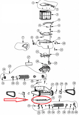 Membrana Gomma Inferiore Convogliatrice di Sporco (10 pezzi) Robot Piscina Maytronics Dolphin Poolstyle AG – Plus – Advance – 30 – 35 – 35i – 40 - 50 / E 10 – E 20 – E 25 – E 30 – E 35i – E 40 – E 50 / Z / S / SX / SM / Prima 2022 / 9991732