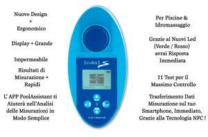 Fotometro Lovibond Scuba 3S Wireless per Analisi Ph + Cloro + Alcalinita + Acido Cianurico + Durezza + Bromo + Ossigeno Attivo + Rame + Fosfato - Analisi Acqua Piscina & Idromassaggio con 90 Pastiglie